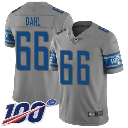 Detroit Lions Limited Gray Men Joe Dahl Jersey NFL Football #66 100th Season Inverted Legend->detroit lions->NFL Jersey